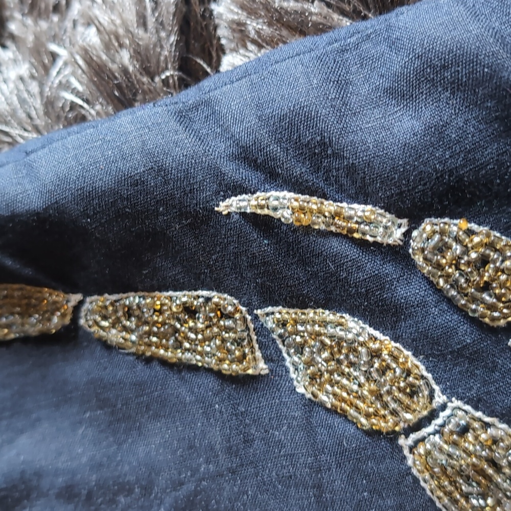 Navy Blue Crab Embroidered Throw Pillow Cover - Picture 7 of 13